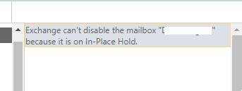 exchange can't disable the mailbox